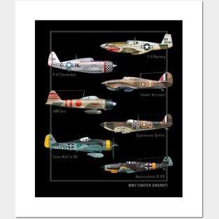 WW2 Fighter Aircraft Warbirds Posters and Art